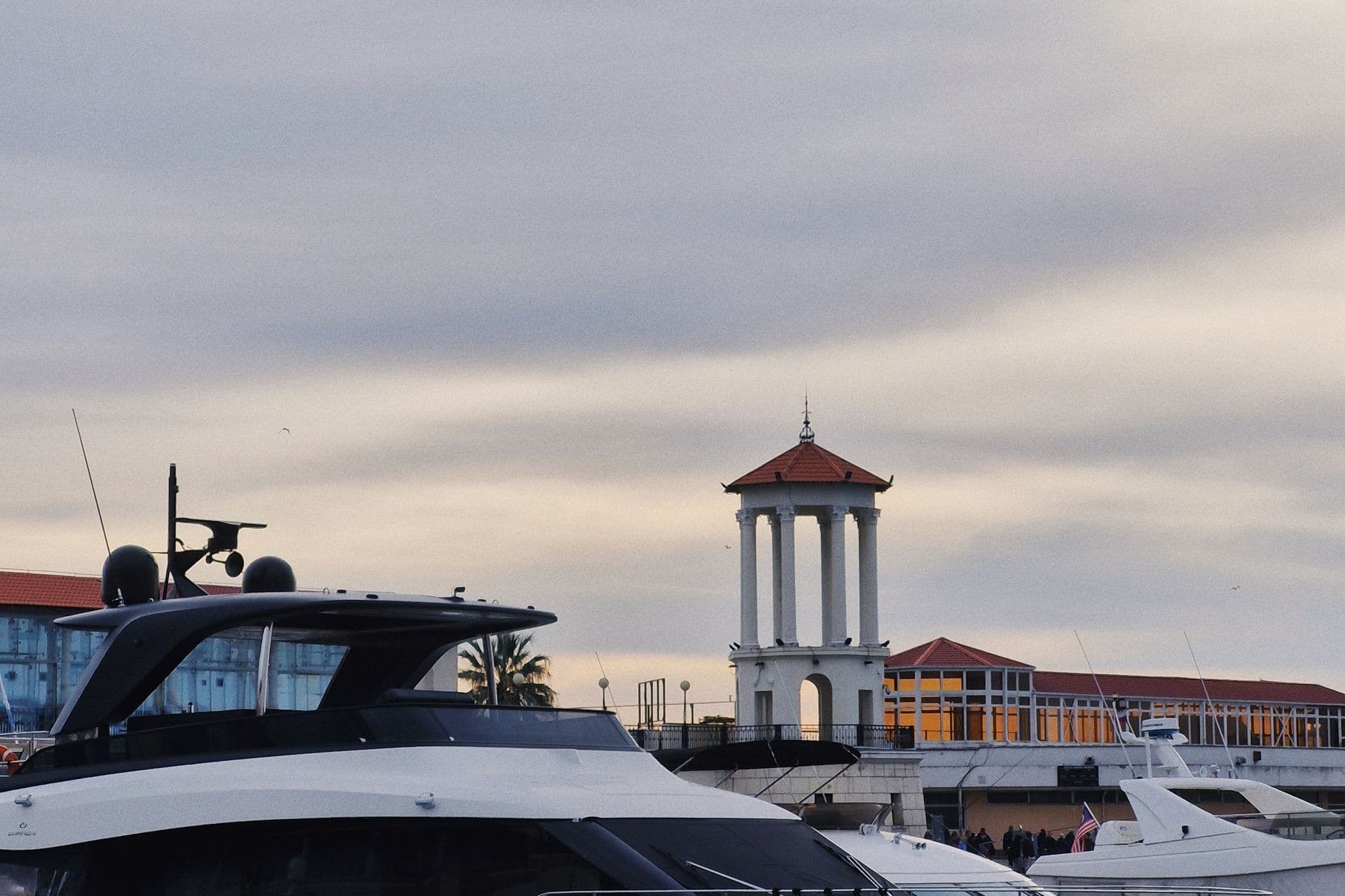 A marina on the Delaware coast at golden hour